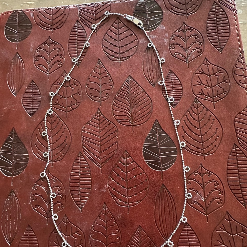 White Gold Dainty Necklace - 16 inches